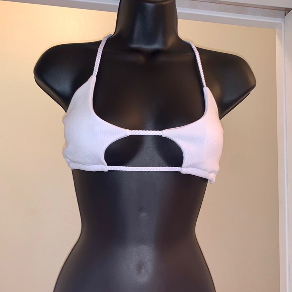 White rubbed bikini top